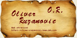 Oliver Ružanović vizit kartica